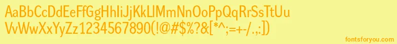 Dynagroteskrm Font – Orange Fonts on Yellow Background