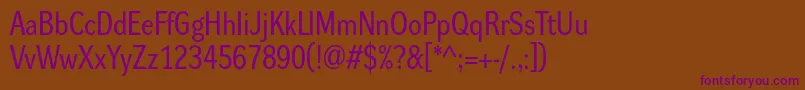 Dynagroteskrm Font – Purple Fonts on Brown Background