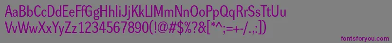 Dynagroteskrm Font – Purple Fonts on Gray Background