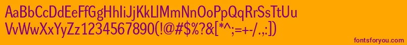 Dynagroteskrm Font – Purple Fonts on Orange Background