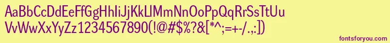 Dynagroteskrm Font – Purple Fonts on Yellow Background