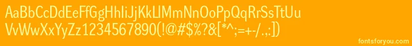 Dynagroteskrm Font – Yellow Fonts on Orange Background
