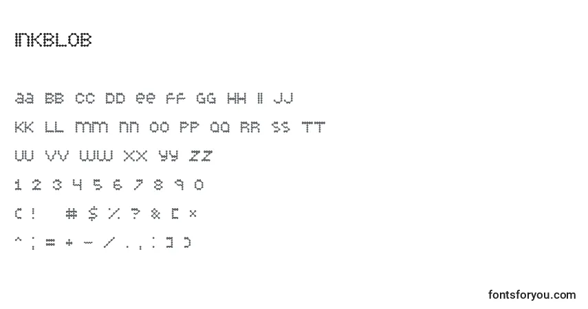 A fonte Inkblob – alfabeto, números, caracteres especiais