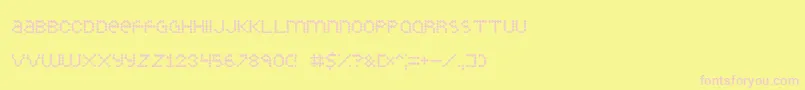 Inkblob-fontti – vaaleanpunaiset fontit keltaisella taustalla