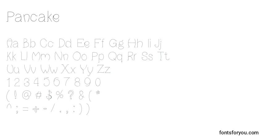 Шрифт Pancake – алфавит, цифры, специальные символы