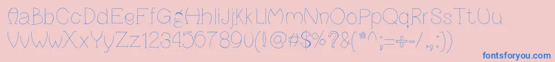 Pancake Font – Blue Fonts on Pink Background