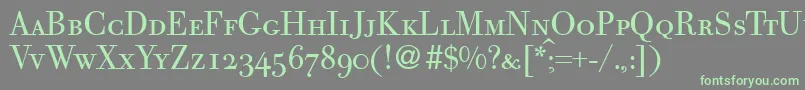 GiambattistasmcRegularDb-fontti – vihreät fontit harmaalla taustalla