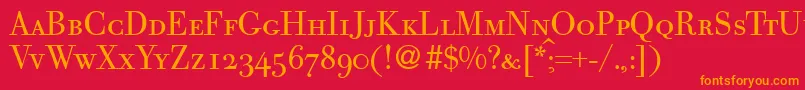 GiambattistasmcRegularDb Font – Orange Fonts on Red Background