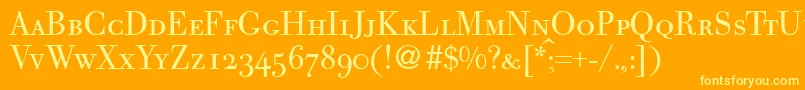 fuente GiambattistasmcRegularDb – Fuentes Amarillas Sobre Fondo Naranja