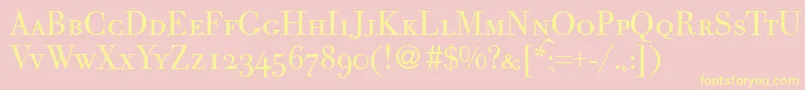 GiambattistasmcRegularDb Font – Yellow Fonts on Pink Background