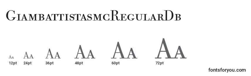 Размеры шрифта GiambattistasmcRegularDb