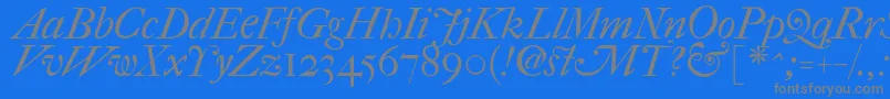 ImFellFrenchCanonItalic-Schriftart – Graue Schriften auf blauem Hintergrund