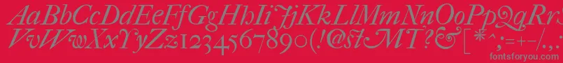 ImFellFrenchCanonItalic Font – Gray Fonts on Red Background