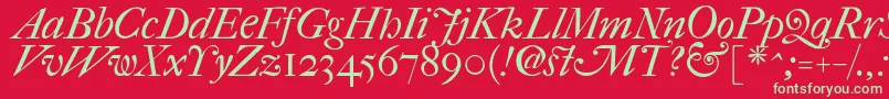 ImFellFrenchCanonItalic Font – Green Fonts on Red Background