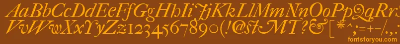 ImFellFrenchCanonItalic Font – Orange Fonts on Brown Background