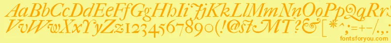 ImFellFrenchCanonItalic Font – Orange Fonts on Yellow Background