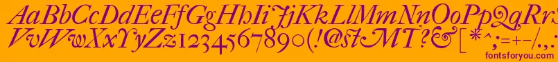 ImFellFrenchCanonItalic Font – Purple Fonts on Orange Background