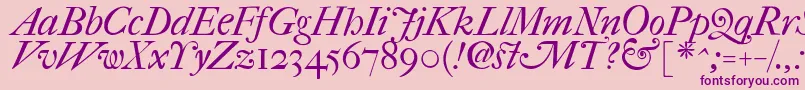 ImFellFrenchCanonItalic-Schriftart – Violette Schriften auf rosa Hintergrund