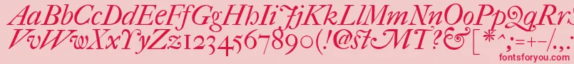 ImFellFrenchCanonItalic Font – Red Fonts on Pink Background