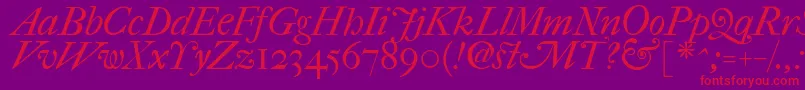 ImFellFrenchCanonItalic Font – Red Fonts on Purple Background