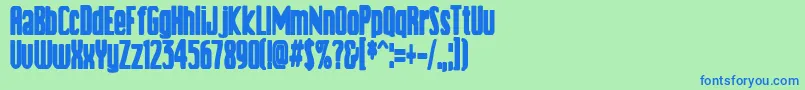 VanillaBoys Font – Blue Fonts on Green Background