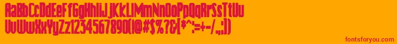 VanillaBoys Font – Red Fonts on Orange Background