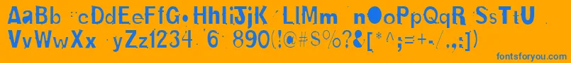 NewboldBold Font – Blue Fonts on Orange Background