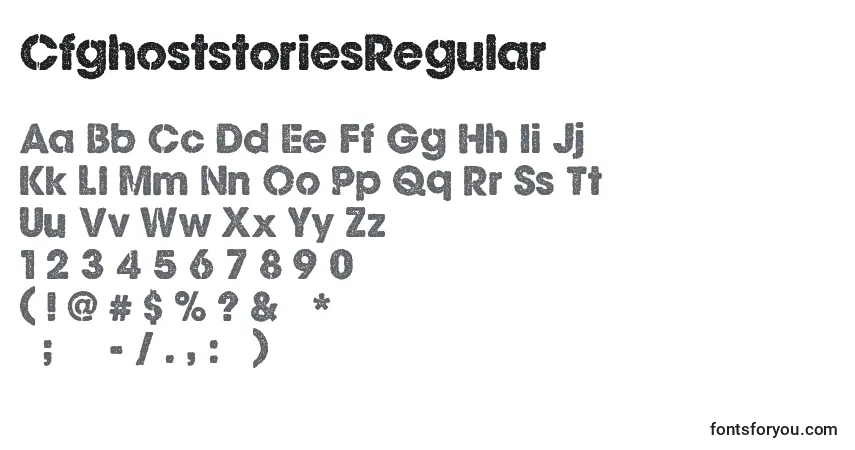 Czcionka CfghoststoriesRegular – alfabet, cyfry, specjalne znaki
