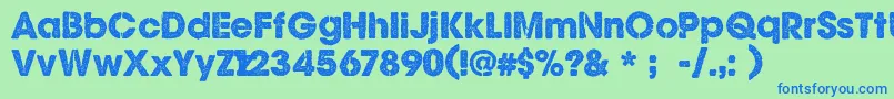 CfghoststoriesRegular Font – Blue Fonts on Green Background