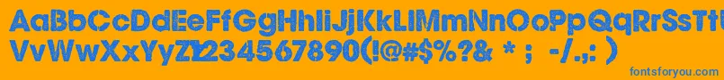 CfghoststoriesRegular Font – Blue Fonts on Orange Background