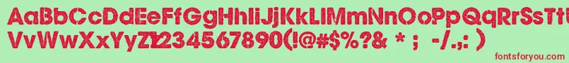 CfghoststoriesRegular Font – Red Fonts on Green Background