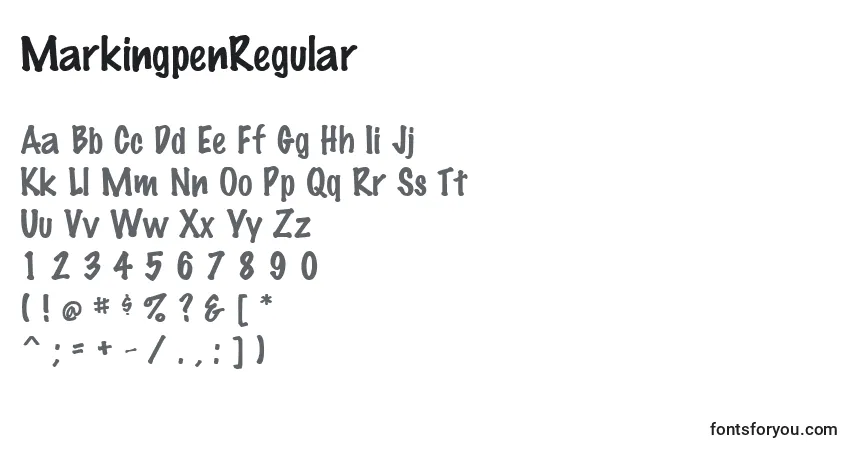 Czcionka MarkingpenRegular – alfabet, cyfry, specjalne znaki