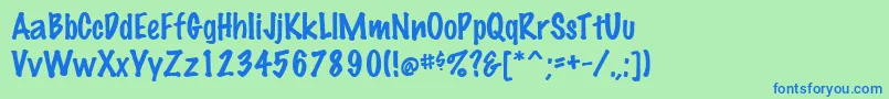 MarkingpenRegular Font – Blue Fonts on Green Background