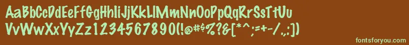 MarkingpenRegular Font – Green Fonts on Brown Background