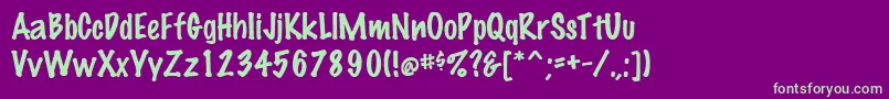 MarkingpenRegular Font – Green Fonts on Purple Background