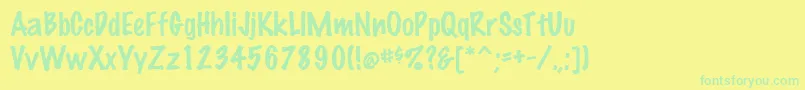 MarkingpenRegular Font – Green Fonts on Yellow Background