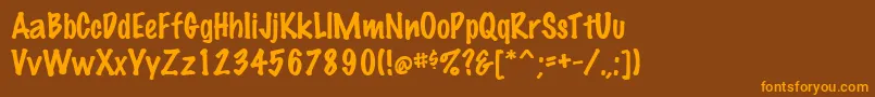 MarkingpenRegular Font – Orange Fonts on Brown Background