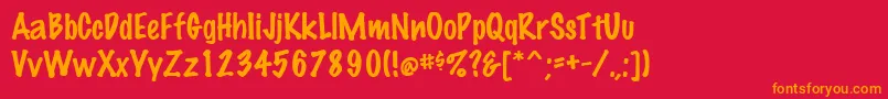 フォントMarkingpenRegular – 赤い背景にオレンジの文字