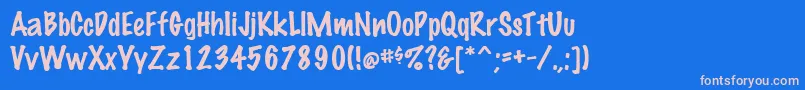 MarkingpenRegular Font – Pink Fonts on Blue Background