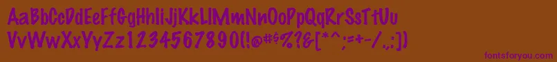 MarkingpenRegular Font – Purple Fonts on Brown Background