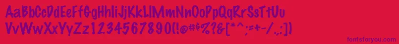 MarkingpenRegular Font – Purple Fonts on Red Background