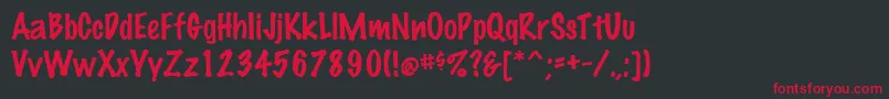 MarkingpenRegular Font – Red Fonts on Black Background