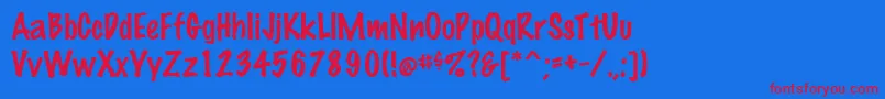 MarkingpenRegular Font – Red Fonts on Blue Background