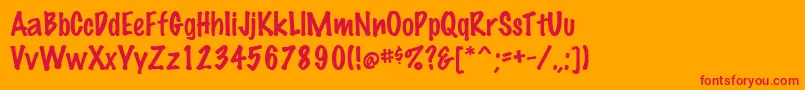 MarkingpenRegular Font – Red Fonts on Orange Background