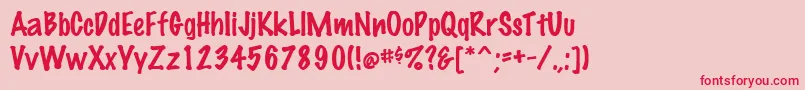 MarkingpenRegular Font – Red Fonts on Pink Background