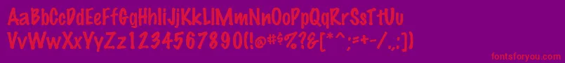 MarkingpenRegular Font – Red Fonts on Purple Background