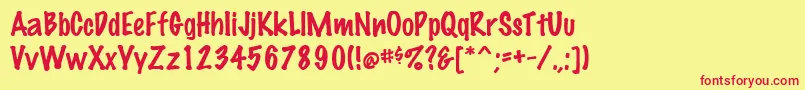 MarkingpenRegular Font – Red Fonts on Yellow Background