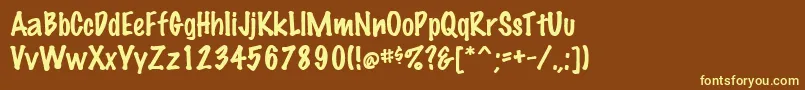 MarkingpenRegular Font – Yellow Fonts on Brown Background