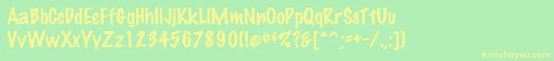 フォントMarkingpenRegular – 黄色の文字が緑の背景にあります