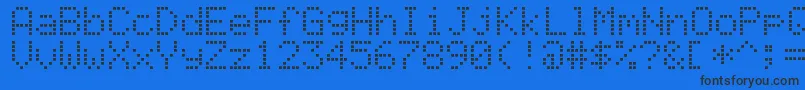 AlphanumericLcd Font – Black Fonts on Blue Background